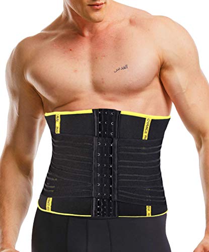 SEXYWG Ropa Deportiva Hombre Faja Lumbar Adelgazar Rapido, Reductoras Abdomen Adelgazantes para CinturóN, Gimnasio Levantar Peso Trabajo Quema Grasa Espalda Fajas De Calor Abdominal