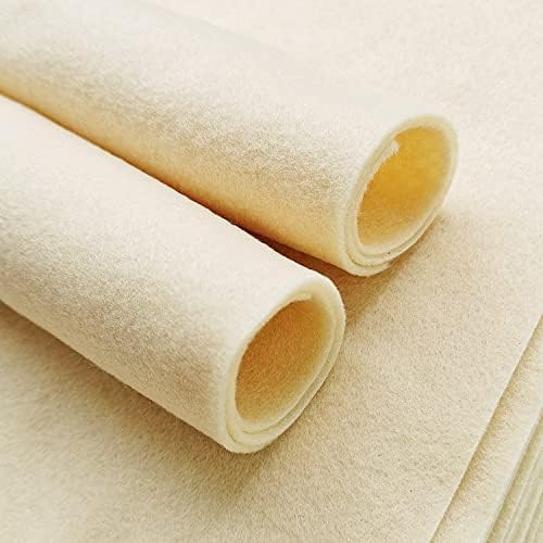 Soft Felt Fabric, Flexible Craft Felt for Sewing, 1.4mm Thick 6"x6" Felt Sheets for Craft Diy Projects (Beige) - 3
