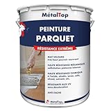 Metaltop   Peinture Parquet   Bleu pastel   RAL 5024 15 L   Convient parfaitement aux parquets et planchers en bois, qu'ils soient neufs ou usés
