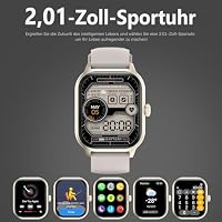 zaisia Smartwatch Herren Damen 2.01" Display Fitnessuhr Pulsuhr IP68 Wasserdicht (Black) – Ansicht 2