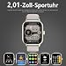 zaisia Smartwatch Herren Damen 2.01" Display Fitnessuhr Pulsuhr IP68 Wasserdicht (Black)