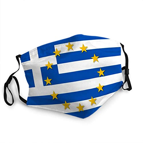 Preisvergleich Produktbild Wiederverwendbarer Gesichtsschutz Mundschutz Griechenland Nationalflagge mit Sternenkreis der EU