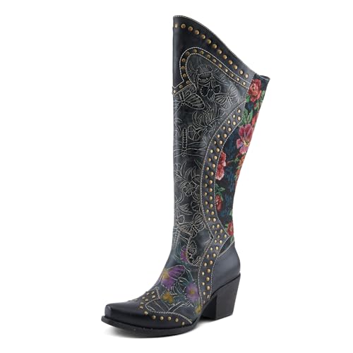 Spring Step L'Artiste Mallorie Women's Cowboy Boot - Handpainted Floral