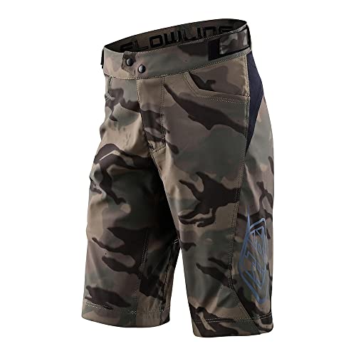 Troy Lee Designs Cycling Mountain Bike Trail Biking MTB Bicycle Shorts for Youth, FLOWLINE Short NO Liner (22, Spray CAMO Army)