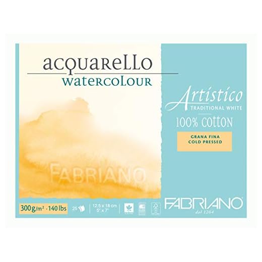 Fabriano ATW BL 4CO 25 M real hecha de papel de la acuarela de Hahnemühle GF 12,5 x 18 cm, color blanco