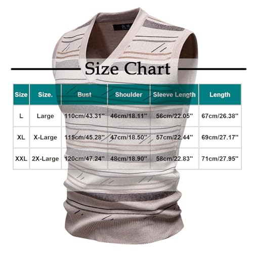 Sweater Vest for Men Classic Striped Pullover Fall Casual V Neck Sleeveless Sweaters Knitwear Tops Waistcoat Sweater2