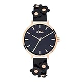 s.Oliver Damen Analog Quarz Uhr mit Leder Armband SO-3700-LQ