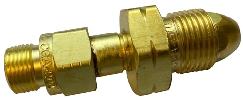 Preece Precision CGA-510 POL Acetylene Cylinder Tank to CGA-200 MC Regulator, Brass Fitting Adaptor