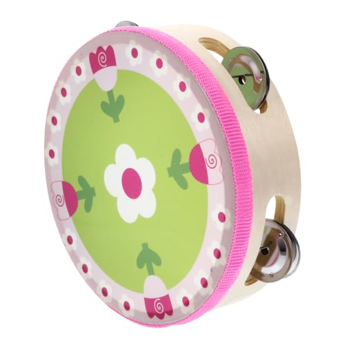 Toyvian percussão de mão de pandeiro brinquedos conjunto de madeira tambor de mão de madeira de brin