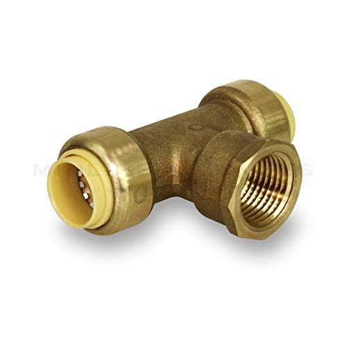 Everflow Supplies Pushlock Female Center Tees Upctf34 Push X Push X Female 3/4 Inch Quick & Easy Installation With Corrosion Resistant To Improve Longevity, Connects Copper, Cts Cpvc & Pex Pipes #TOP1