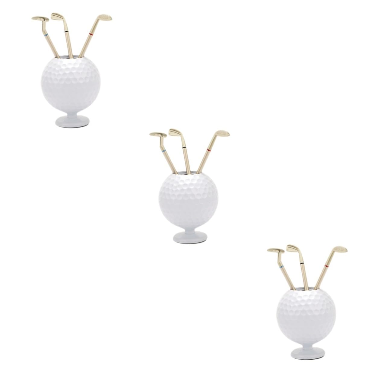 Abaodam 3sets Portapenne Golf Plastica Forma Di Palla Da Golf Decorazione Da Scrivania Originale Per Compleanni e Souvenir Aziendali