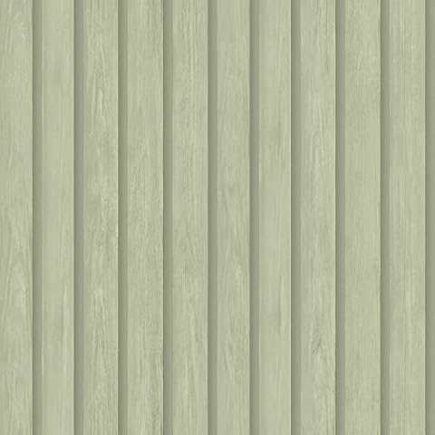 Holden Wood Slat Wallpaper Soft Green 3D Effect Cover