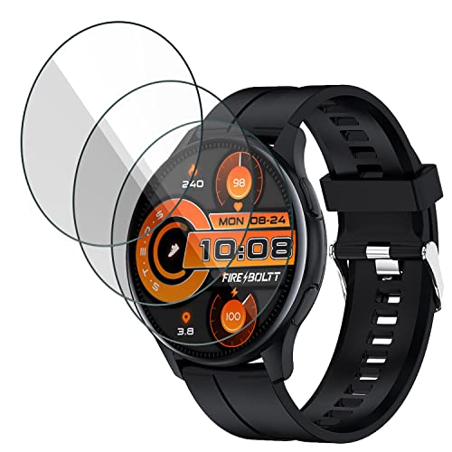 Image of FCS (Pack of 3) screen guard for Fire-Boltt Invincible Plus 1.43 inch | Ultrathin 0.33mm 9H anti shock flexible screen protector | Edge to Edge Coverage