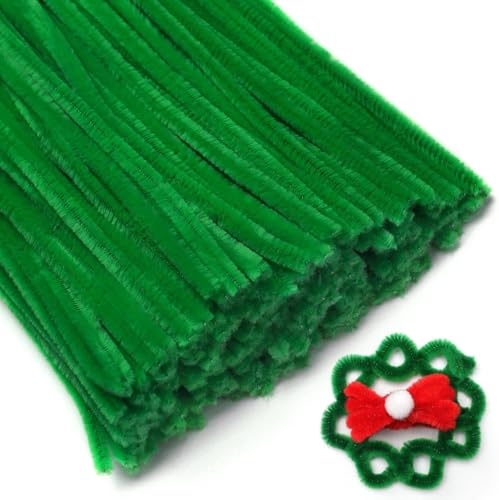 Image of Pipe Cleaner 100pcs for Hobby Craft, Scrapbooking, DIY (Dark Green) | Flower Making, Kids Craft Supplies, School Projects, Home & Party Decor