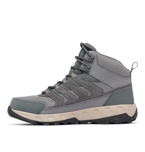 Columbia Sapato masculino de caminhada Strata Trail Mid impermeável, Cidade cinza/salgado, 10.5