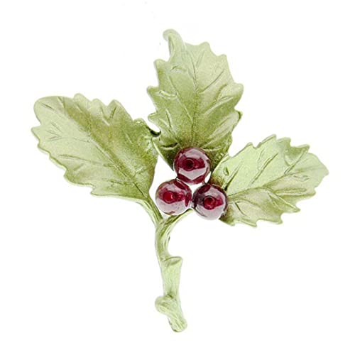 Broche écharpe en soie feuille de houx : l'élégance vintage haut de gamme