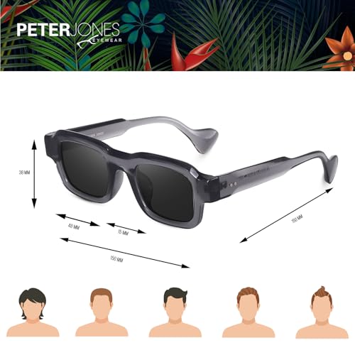 Image of Peter Jones Lenses Unisex Broad Frame Square UV /UB Protected Non-Polarized Sunglasses Medium (3809)