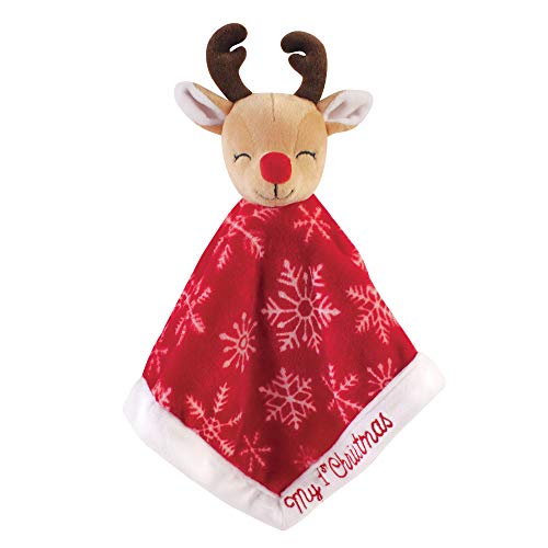 Image of Hudson Baby Unisex Baby Animal Face Security Blanket, Reindeer, One Size