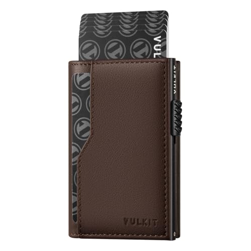 Image of VULKIT Card Holder Wallet with Double ID Windows RFID Blocking Pop Up Wallet Minimalist Design for 12 Cards