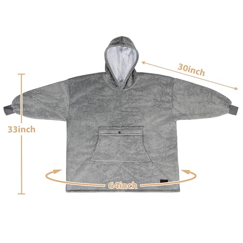 Image of Catalonia Oversized Hoodie Blanket Sweatshirt, Comfortable Sherpa Giant Pullover with Large Front Pocket for Adults Men Women Teenagers Wife Girlfriend