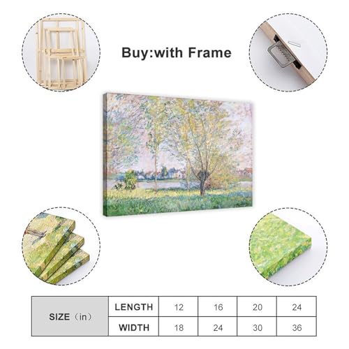 Impression sur toile The Willows de Claude Monet tableau 30x45cm - 2