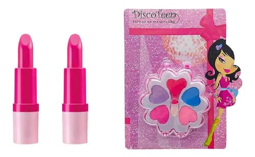 Kit Infantil para Meninas de Maquiagem Completo com Necessaire Inclui Pincéis Sereia Paleta de Sombr