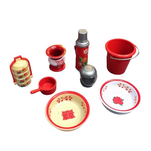 Wsdsgz Bambino sicuro fingere giocare lavaggio ciotola set per case delle bambole accessori e attività educative cucina facile pulire mobili case delle bambole