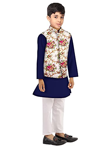 Image of Os mens kurta pyjama with nerhu jacket combination of baap-beta & father and son's | 100% cotton kurta pyjama | Nerhu jacket satin material