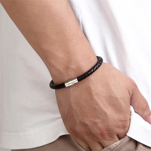 Bracelet homme tissé à la main en corde noire | Bijoux élégants