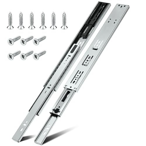 10 Pairs | Soft Close Drawer Slides 24 inch, HBL’ Heavy Duty Cabinet Drawer Slides Replacement - Ball Bearing Full Extension, 200 LB Capacity, Made of Cold-Rolled Steel, Rust-Resistant & Long-Lasting. by HBL' - Used condition - US$59.45