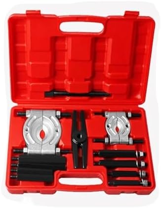 14-Piece Adjustable Bearing Puller Set - Mechanical Double Disc Separator & Gearbox Remover Tool Kit with Storage Box for Easy Organization and Use