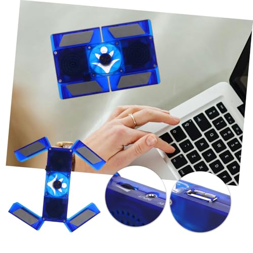 Base plegable portátil para laptop con ventilador azul miniatura 4