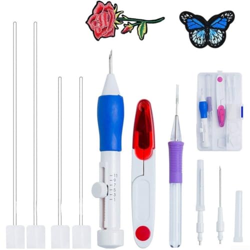 Kit de bordado con aguja perforadora y bastidor de madera para costura (AC174-187 set) 3