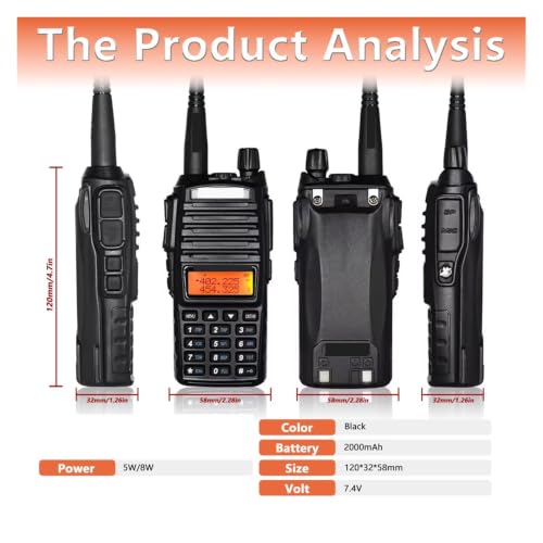 Walkie talkie dual EU82X con doble banda y radio CB de largo alcance 5