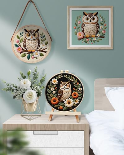Image of TINDTOP 5 Pack Embroidery Kit for Adult, Embroidery DIY Starter Kit, with Stamped Patterns, Hoop, Tools, Colorful Threads with Needles, Instructions | with Stamped Patterns, Hoop, Tools, Colorful Threads with Needles, Instructions