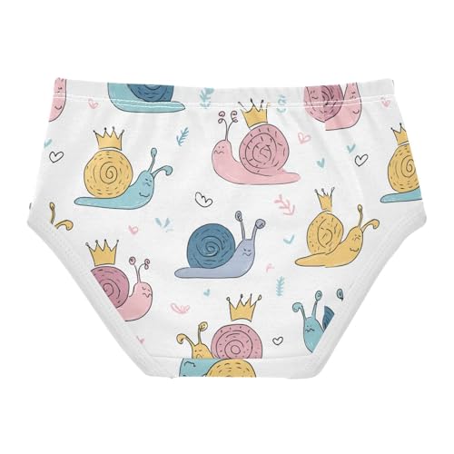 Wusikd Cute Snails Girls' Underwear Cotton Crowns Girls Briefs Soft Toddler Underwear 2T2