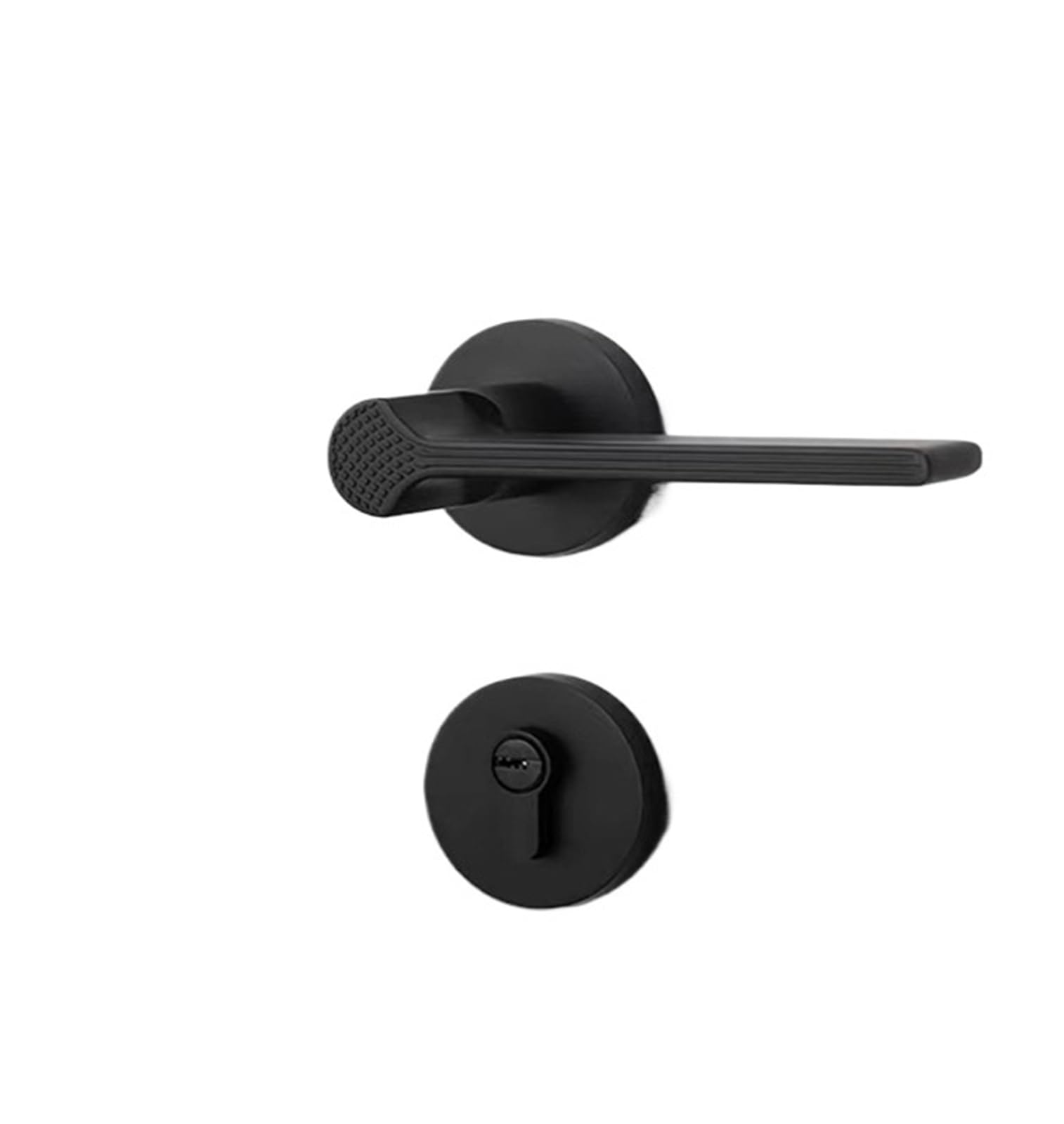OPTEPYOE Bedroom Split Door Lock Wooden Handle(Black)