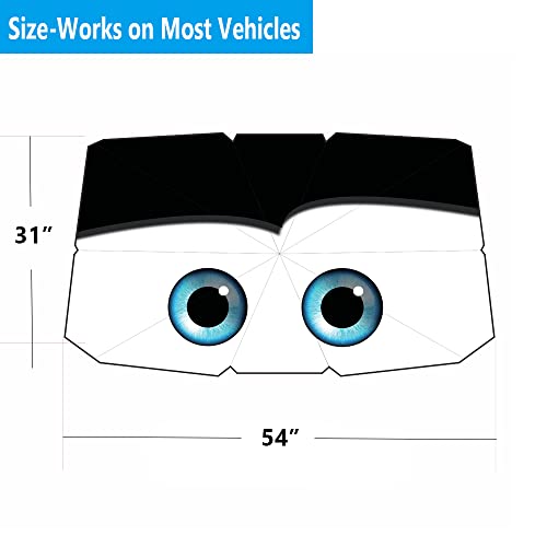 Coricha Windshield Sunshade Umbrella Brella Shade For Car Sun Shade Cover 31 * 57" As Seen On Tv Uv Block Front Window Heat Insulation Protection (Black Eyes) #TOP4