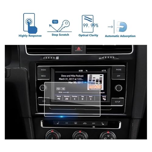 Protection d'écran haute qualité pour console de navigation VW Golf 7 tactile 8 pouces