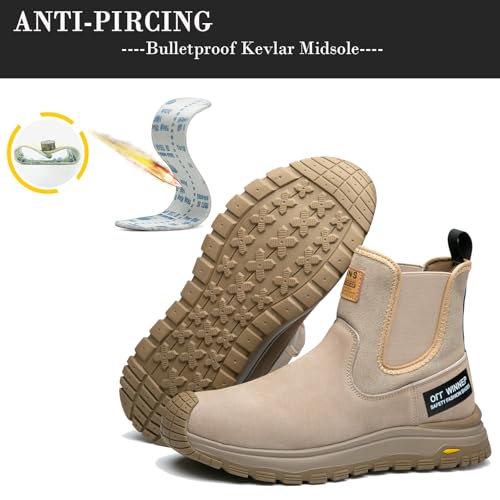 Image of Nutropa Welding Work Boots for Men Composite Toe Safety Boots Non Slip Steel Toe Work Shoes Lightweight Construction Welder Boots