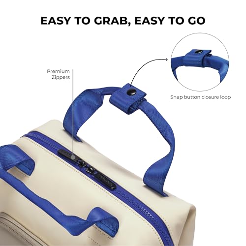 Image of MOKOBARA The Take-Out Lunch Bag - Tan Spill-Proof Large & Roomy for Daily Use, Office Carry, Travel, Easy Access & Easy to Clean (Vision Board), Off-White
