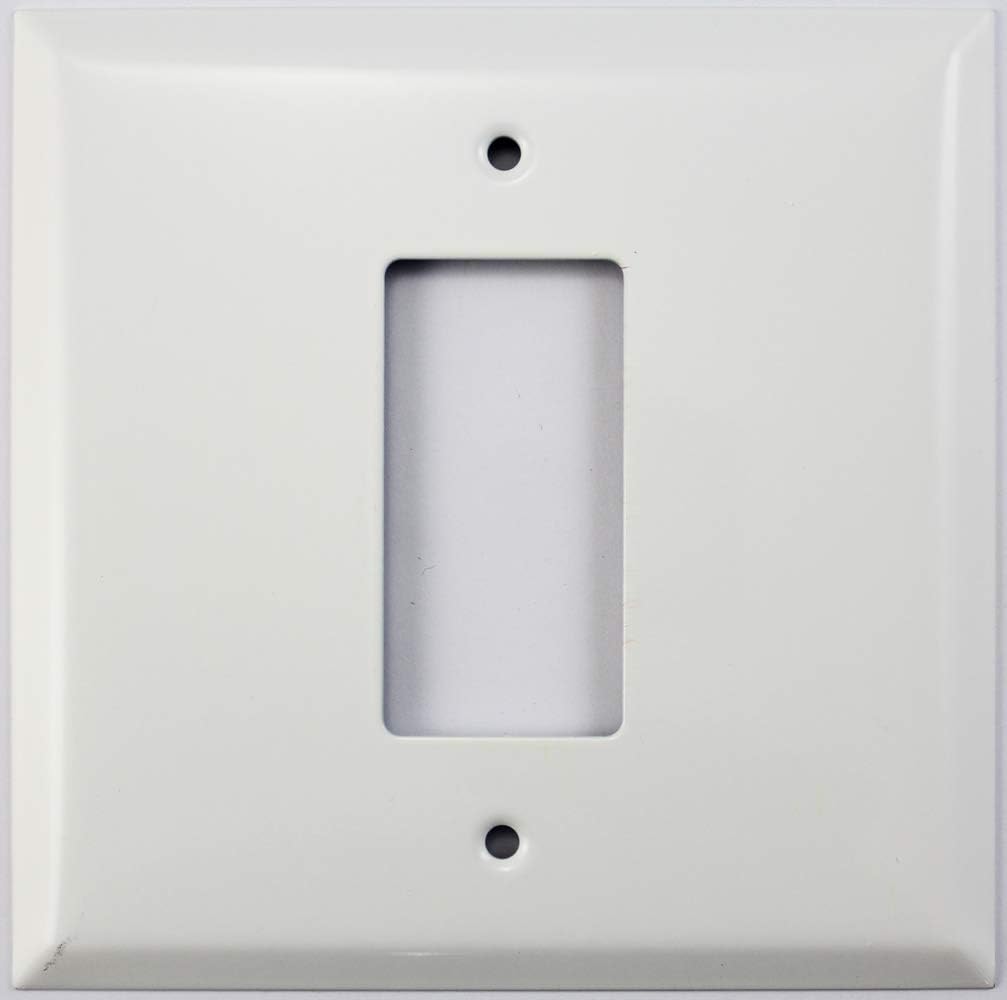 Over Sized Jumbo Smooth White 2 Gang Wall Plate - 1 GFCI/Rocker Opening