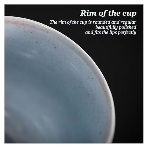 Set of 4 Handmade Ceramic Teacups - Kiln-Baked Glazed Porcelain - Retro Kung Fu Japanese-Style Tea Set for Coffee & Tea - Image 3