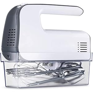 Hand Mixer, 5-Speed Hand Mixer Electric 400W Handheld Mixer with Snap-on Storage Case and 5 Stainless Steel Attachments, Lightweight Kitchen Mixer for Cooking and Baking Cakes, Eggs and Dough