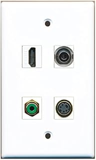 RiteAV - Placa de pared (1 puerto, HDMI, 1 puerto, 1 puerto), color verde