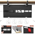 Univivi No Drill Under Desk Cable Management Tray, 36" Cord Organizer for Table, Clamp/Screw Mount Desk Cable Management, Premium Fabric Cable Management Tray for Office, Home - Image 2