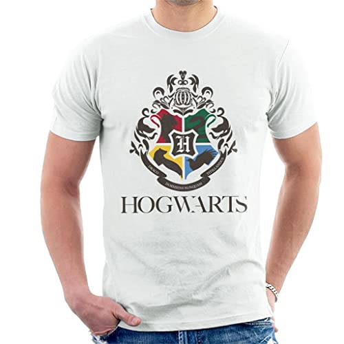 Image of All+Every Harry Potter Hogwarts All Houses Crest Men's T-Shirt White