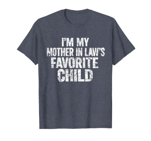 I'm My Mother in Law's Favorite Child Funny Parent Family T-Shirt, Men, Heather Blue, 5X-Large
