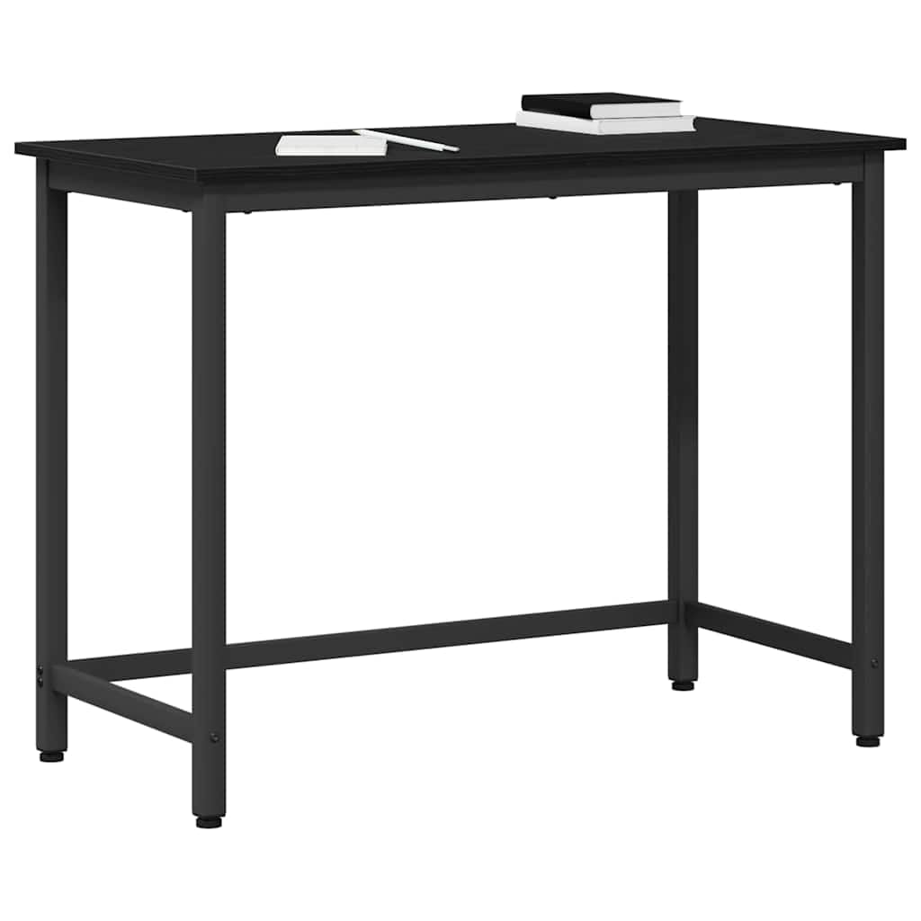 Czarny Stół Dębowy 80 x 50 x 76,5 cm z Drewna Inżynieryjnego i Stali