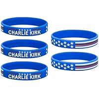 Charlie Kirk Merch Patriot Pray Bracelet Justice Shooting Assassination Freedom USA Rubber Bracelets Silicone Right Wing Revolution Bracelets for Men Women (5pcs)